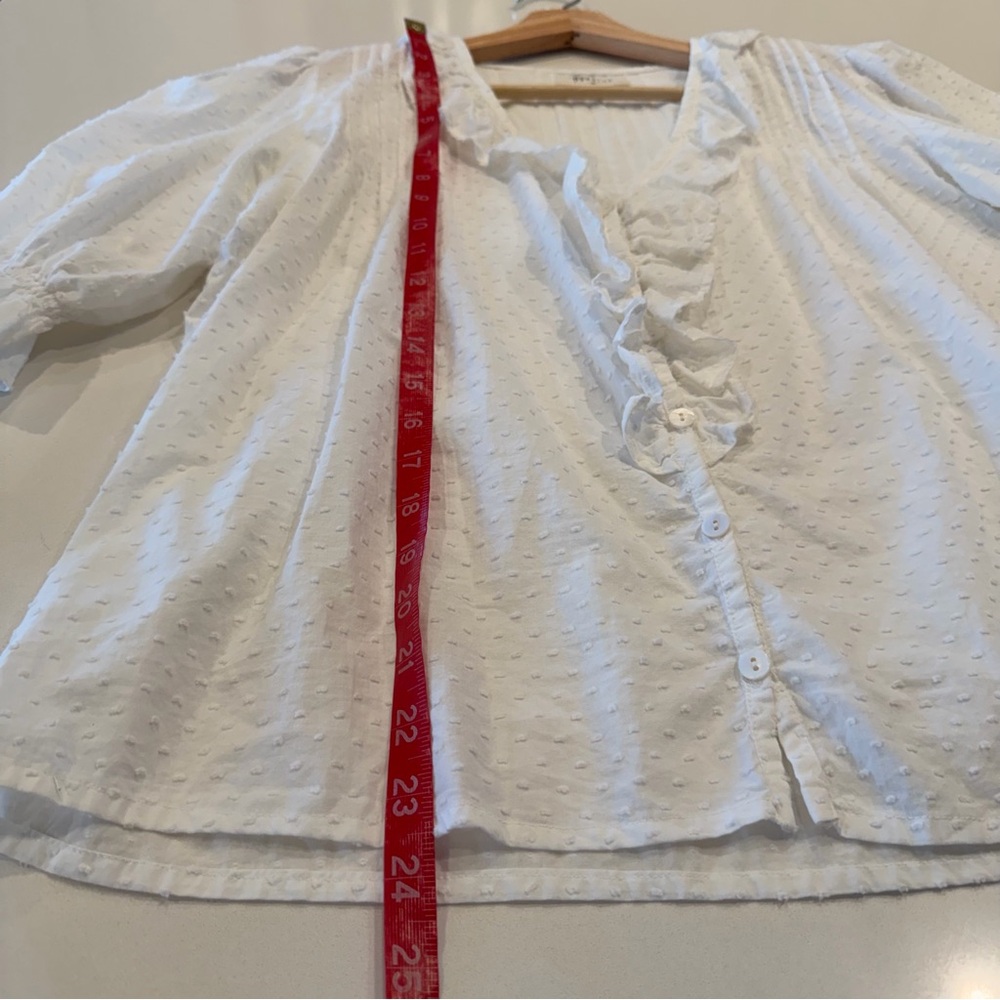 Paneros White Cotton Chloe Shirt Size Medium - Picture 7 of 10